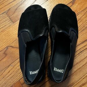 Camper Black Suede Platform Sandals